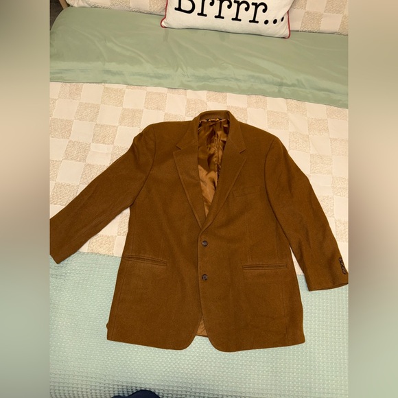 VTG Brooks Brothers Camel Hair Two-Button Mens Sport Coat Blazer 46 RG USA Made*